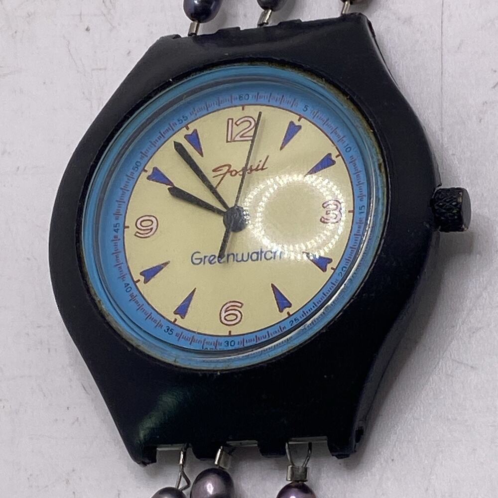 Fossil Womens Green Watch Recycled Plastic Case Watch New Battery